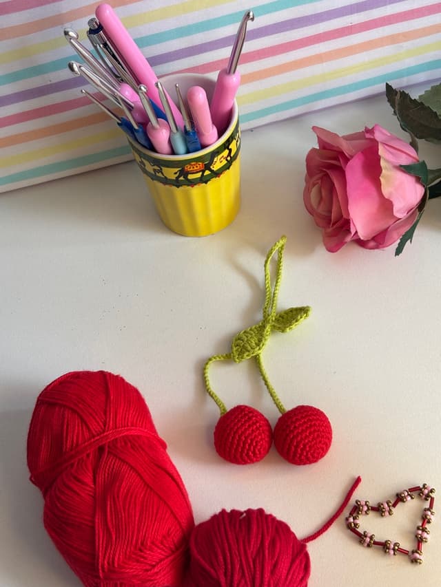 Cherries bag charm